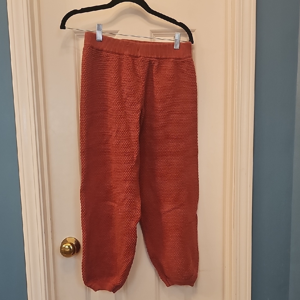 Cozy Textured Orange Joggers